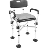 KMINA - Shower Chair (330 lbs) with Double Reinforced Crossbar and Cushion