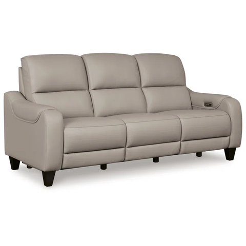 Ayrah 86'' Leather Match Round Arms Reclining CAL117 Compliant Sofa