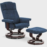 Swivel Recliner with Ottoman Fabric 4919