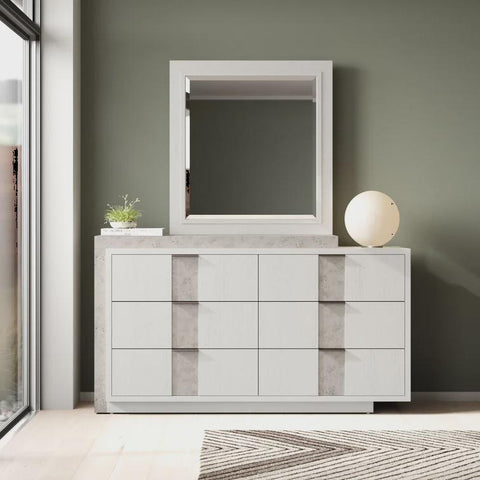 Abhinab 6 - Drawer Dresser with Mirror