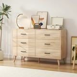 6 Drawer Dresser for Bedroom,Modern Wood Dresser