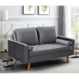 Eleesha 57.8'' Velvet Square Arms Loveseat