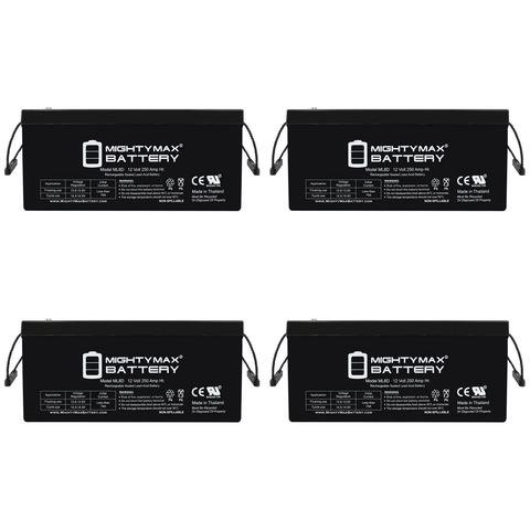 12V 250Ah SLA Battery Replacement for Solar System - 4 Pack