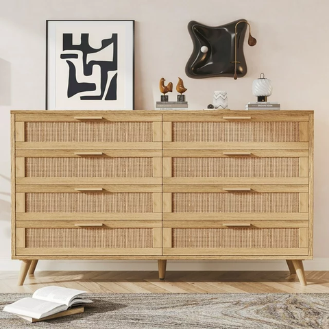 8 Drawer Double Dresser for Bedroom