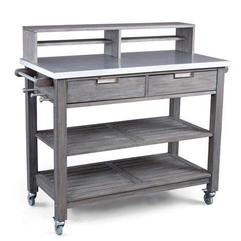 Maho Wood Potting Bench in Gray