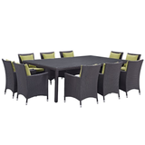 11-Piece Rattan Aluminum Patio Dining Set