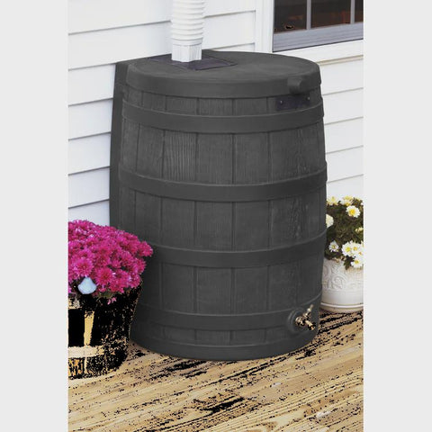 Good Ideas Rain Wizard Whiskey Style Rain Barrel with Overflow and Spigot