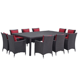 11-Piece Rattan Aluminum Patio Dining Set