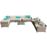 11 Piece Wicker Patio Sofa Set