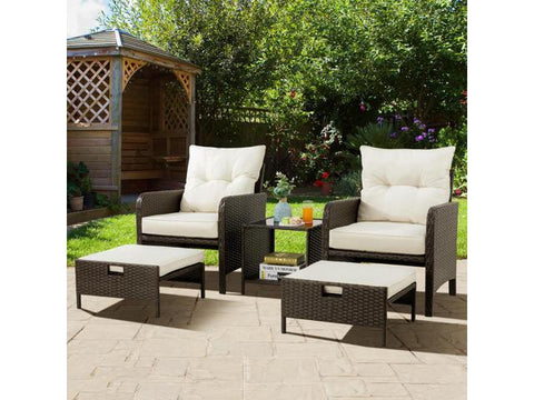 5 Piece Wicker Patio Furniture Set