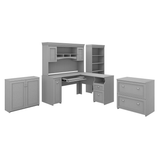 Fairview L Desk 5 Pc Office Set with Storage Engineered Wood