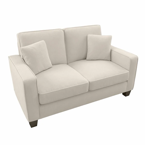 Stockton 61W Loveseat in Cream Herringbone Fabric