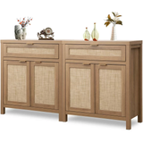 Sideboard Buffet Cabinet Rattan Credenza Storage Cabinet