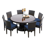 60 Inch Outdoor Patio Dining Table with 8 Armless Chairs