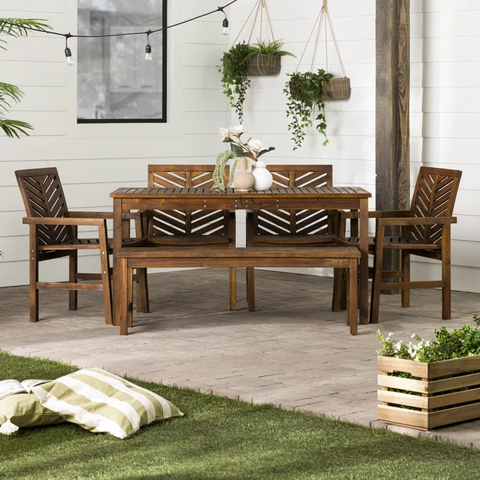 Alfonsi 7 - Person Rectangular Outdoor Dining Set