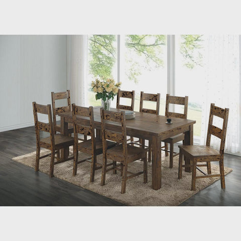 Coleman 9-piece Rectangular Dining Set Rustic Golden Brown