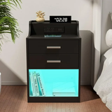 Nightstands Set of 2 with LED and Charging Station