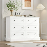 Double Dresser with 6 Drawer, 47'' Wide Chest