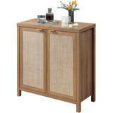 Rattan Buffet Cabinet Boho Sideboard Storage Cabinet