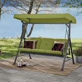 Belden Park 3 Person Convertible Daybed Outdoor Steel Porch Swing with Canopy