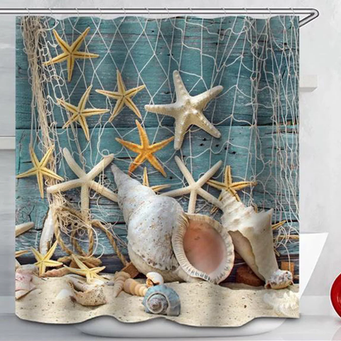 BSHAPPLUS 71"x71" Sea Shell Shower Curtain Waterproof