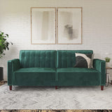 Perdue 81.5" Velvet Square Arm Convertible Sofa