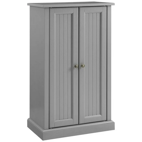 Wood Accent Cabinet with Cabinet Doors in Distressed Gray