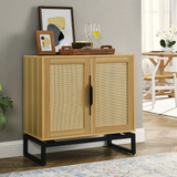 Modern Rattan 2 Door Sideboard,Accent Storage Cabinet