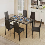 Aiho Rectanglar Kitchen Dining Table Set for 6 for Dining Room