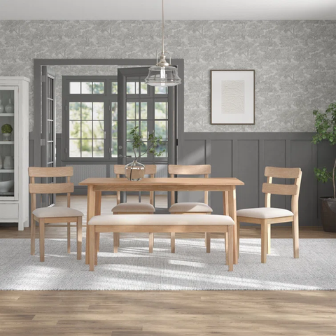 Whipkey 6 - Person Solid Wood Dining Set