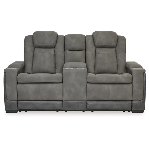 Next-Gen DuraPella Faux Leather Reclining Loveseat in Gray