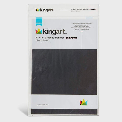 Kingart Graphite Transfer Paper, 9" x 13", 25 Sheets, Gray Carbon Paper