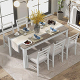 7 Piece Extendable Dining Table Set for 6