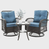 3 Pieces Patio Furniture Set, Outdoor Swivel Gliders Rocker