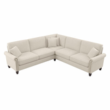 99W L Shaped Sectional in Cream Herringbone Fabric