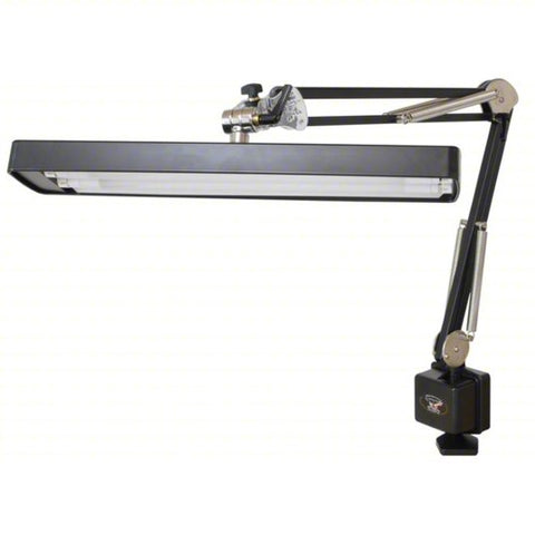 Task Light: LED, Articulating, 37 in Arm Reach, 1,600 lm Max Brightness, 5000K, Clamp, 14 W