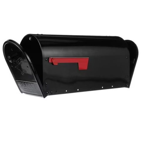 Solar Group 250396 Galvanized Double Door Mailbox; Outback Black