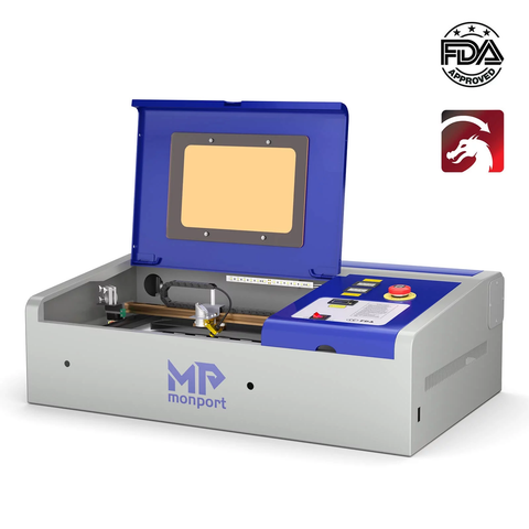 Monport 40W Built-in K40+ Motherboard LightBurn 12"x 8" CO2 Laser Engraver X9