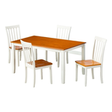 Wood Bloomington Dining Set in Cream/Honey Oak Finish