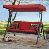 Belden Park 3 Person Convertible Daybed Outdoor Steel Porch Swing with Canopy