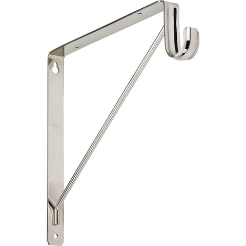 Stanley Home Designs 12-5/8 In. H. x 11 In. D. Shelf & Rod Bracket, Chrome