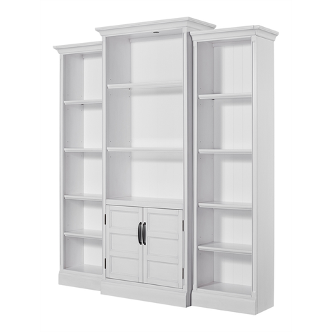 Farmhouse Wood Modular Library Wall in White