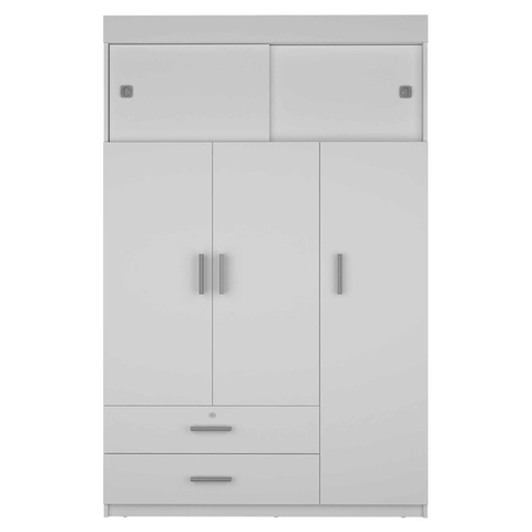 FM Furniture Jakarta Spacious Modern Wood Bedroom Armoire in White