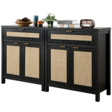 Sideboard Buffet Cabinet Rattan Credenza Storage Cabinet