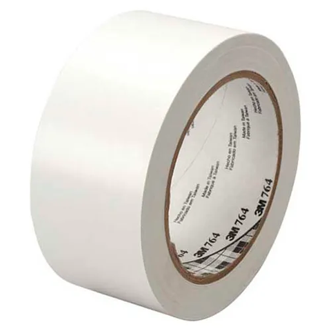 3M™ 764 Vinyl White Tape, 2" x 36 Yds, 5 Mil Thick, 6 Rolls/Pk