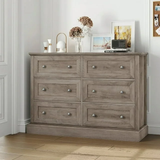 Double Dresser with 6 Drawer, 47'' Wide Chest