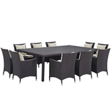 11-Piece Rattan Aluminum Patio Dining Set