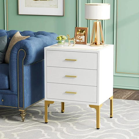 3 Drawer Nightstand, Modern BedSide Table