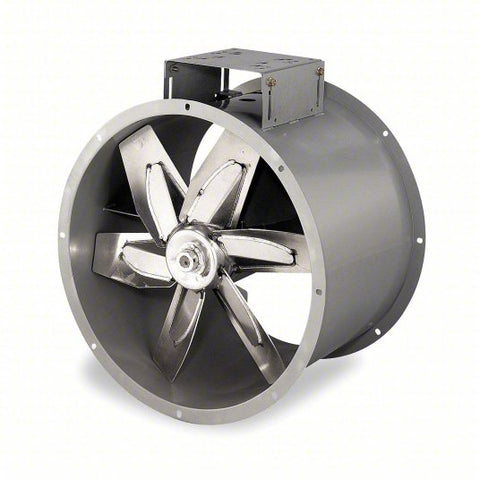 DAYTON Tubeaxial Fan: Clean Air, 12 in Blade, 59 sones Max Noise Level @ 5 Feet, Belt Drive