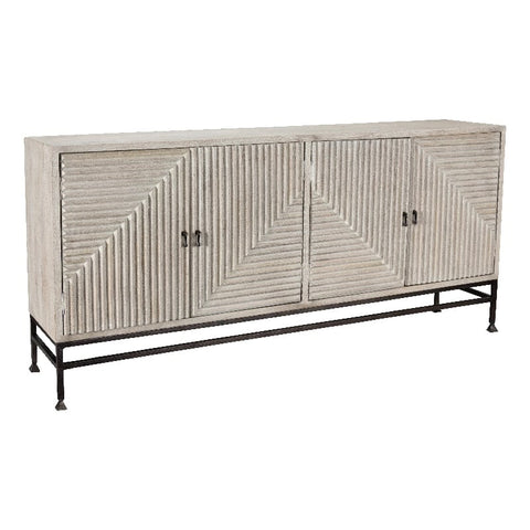 Kosas Home Augustus Modern Wood Sideboard in Light Gray/Nickel